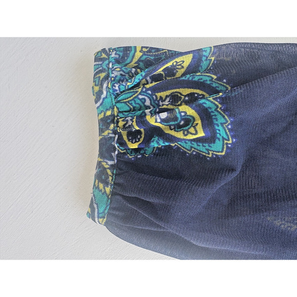 INC INTERNATIONAL CONCEPTS Women's MEDIUM Cold Shoulder Blouse Boho Rhinestones - Picture 3 of 7